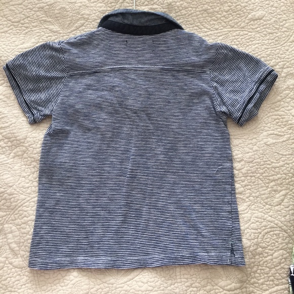 Boys Navy & White Striped Polo Size 5 - Picture 3 of 3